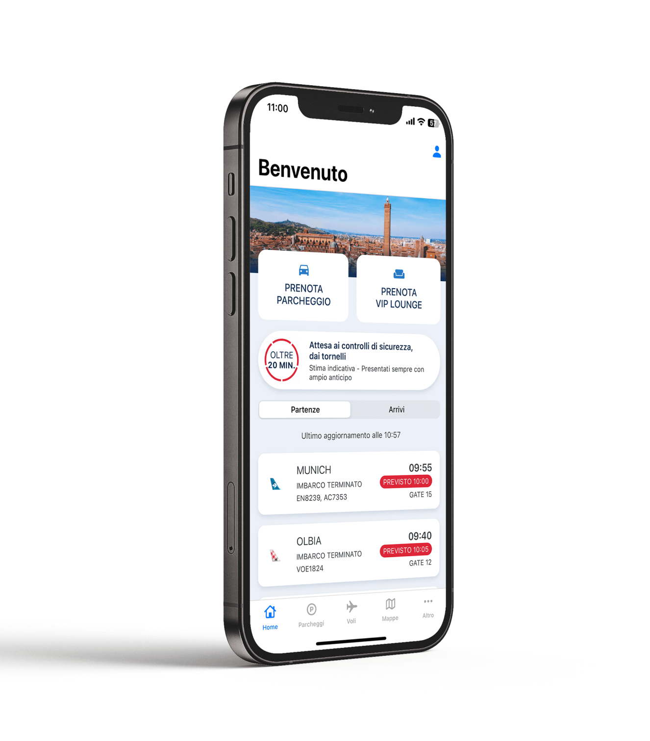 Schermata dell'app BLQ su iPhone